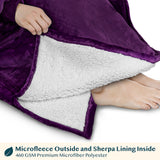 Chest Pocket Sherpa Hoodie Blanket - Kangaroo Pocket (Regular / Long)