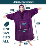 Chest Pocket Sherpa Hoodie Blanket - Kangaroo Pocket (Regular / Long)
