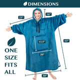 Chest Pocket Sherpa Hoodie Blanket - Kangaroo Pocket (Regular / Long)