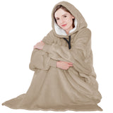 Chest Pocket Sherpa Hoodie Blanket - Kangaroo Pocket (Regular / Long)
