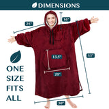 Chest Pocket Sherpa Hoodie Blanket - Kangaroo Pocket (Regular / Long)