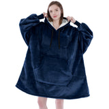 Chest Pocket Sherpa Hoodie Blanket - Kangaroo Pocket (Regular / Long)