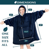 Chest Pocket Sherpa Hoodie Blanket - Kangaroo Pocket (Regular / Long)