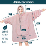 Chest Pocket Sherpa Hoodie Blanket - Kangaroo Pocket (Regular / Long)