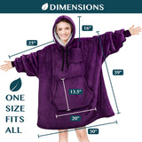 Chest Pocket Sherpa Hoodie Blanket - Kangaroo Pocket (Regular / Long)