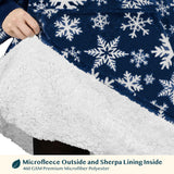 Chest Pocket Sherpa Hoodie Blanket - Kangaroo Pocket (Regular / Long)