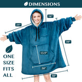 Chest Pocket Sherpa Hoodie Blanket - Kangaroo Pocket (Regular / Long)