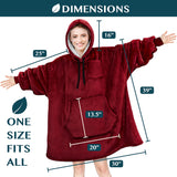Chest Pocket Sherpa Hoodie Blanket - Kangaroo Pocket (Regular / Long)