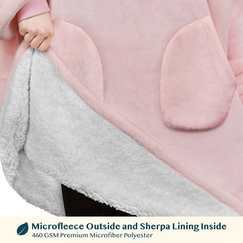 Kid's Chest Pocket Sherpa Hoodie Blanket - Patch Pocket