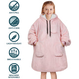Kid's Chest Pocket Sherpa Hoodie Blanket - Patch Pocket