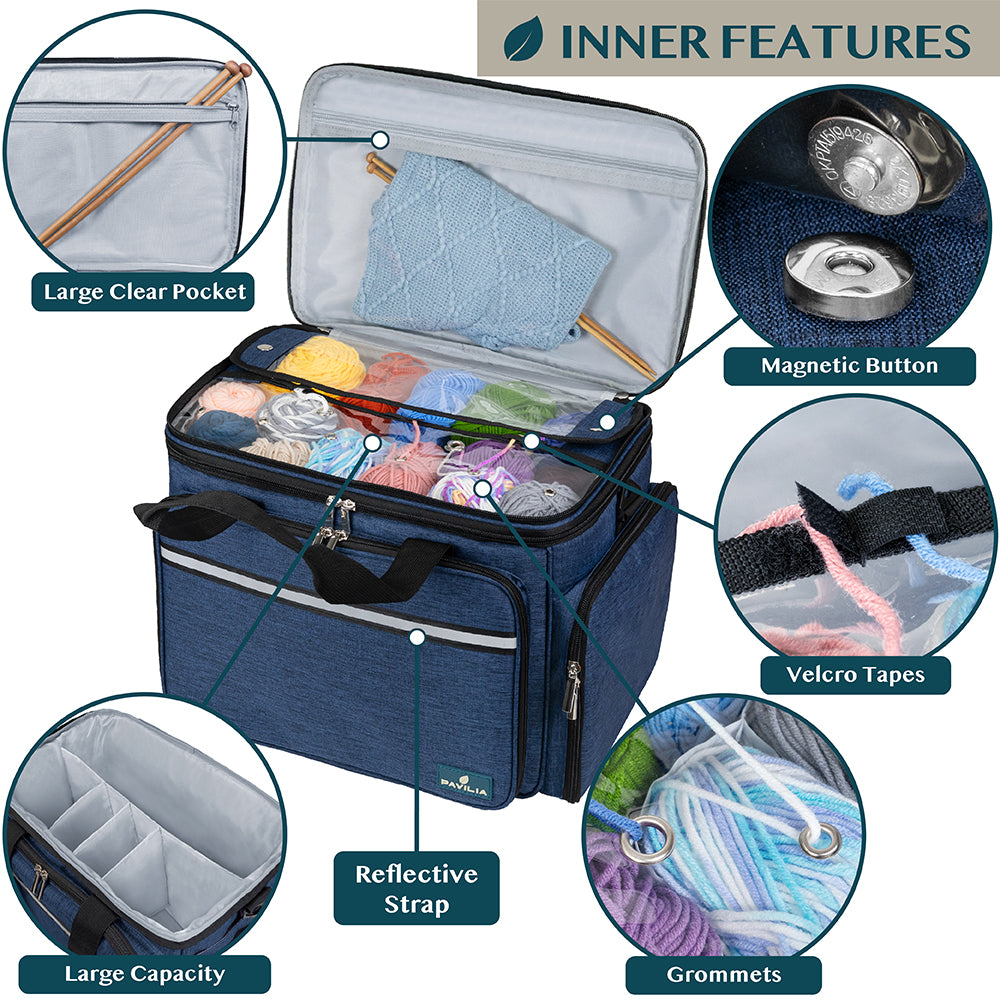 Large Yarn Organizer Knitting Bag