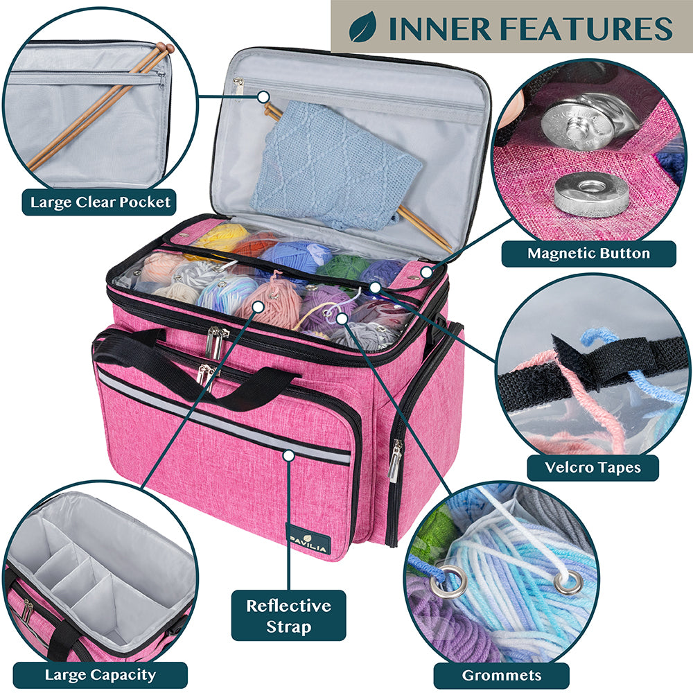 Large Yarn Organizer Knitting Bag