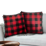 Pom Pom Fringe Fleece Pillow Cover - Set of 2