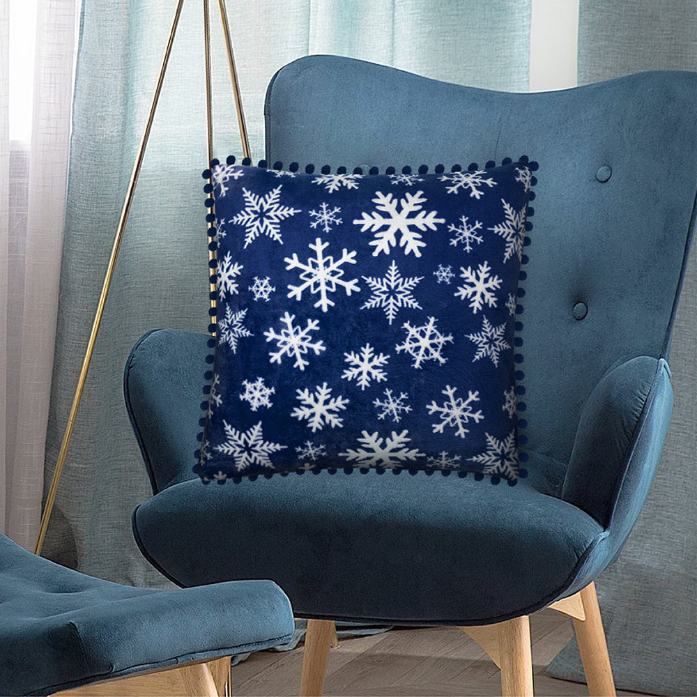Pom Pom Fringe Fleece Pillow Cover - Set of 2
