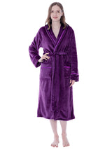Women's Satin Trim Fleece Robe