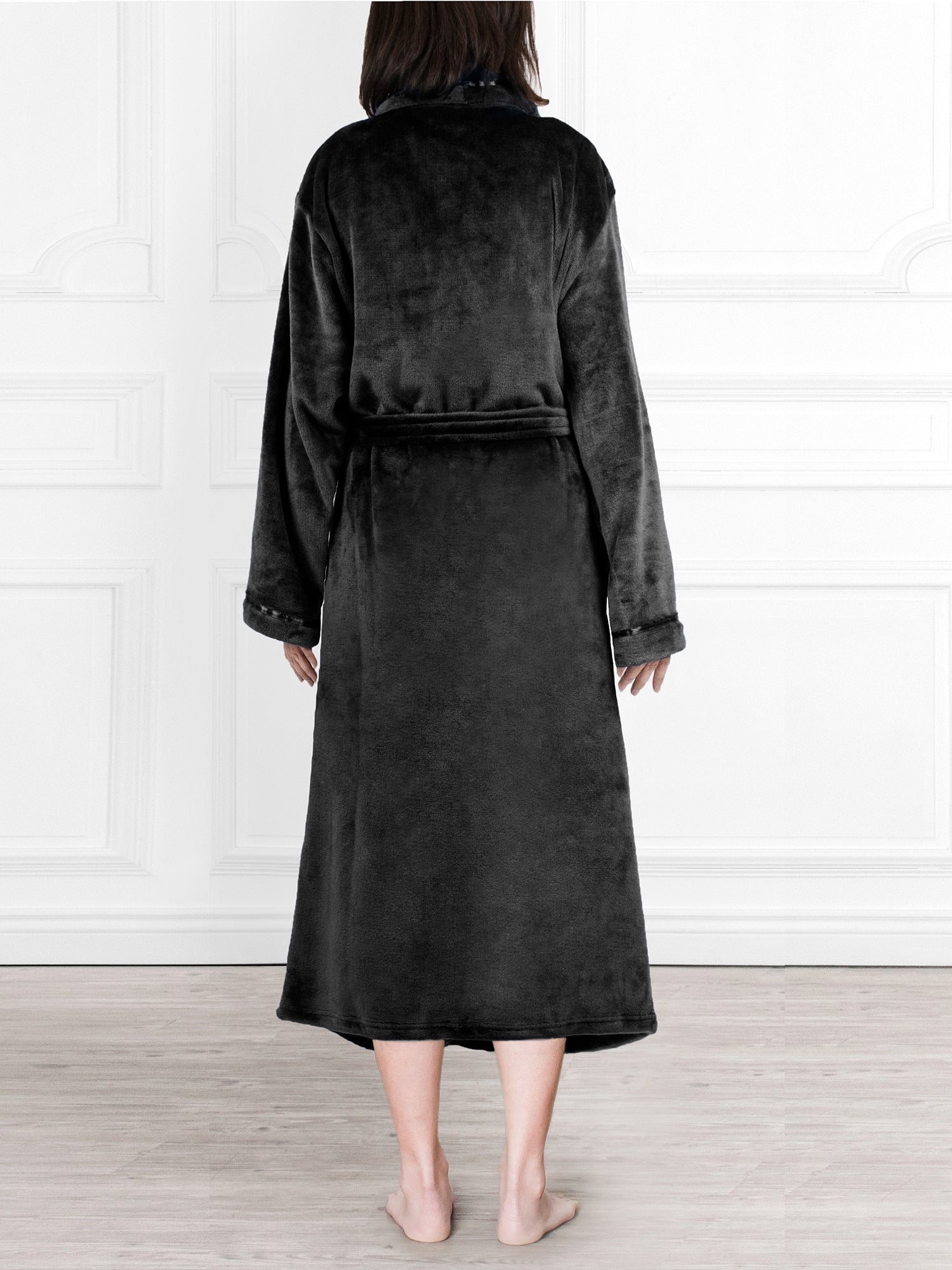Women's Satin Trim Fleece Robe