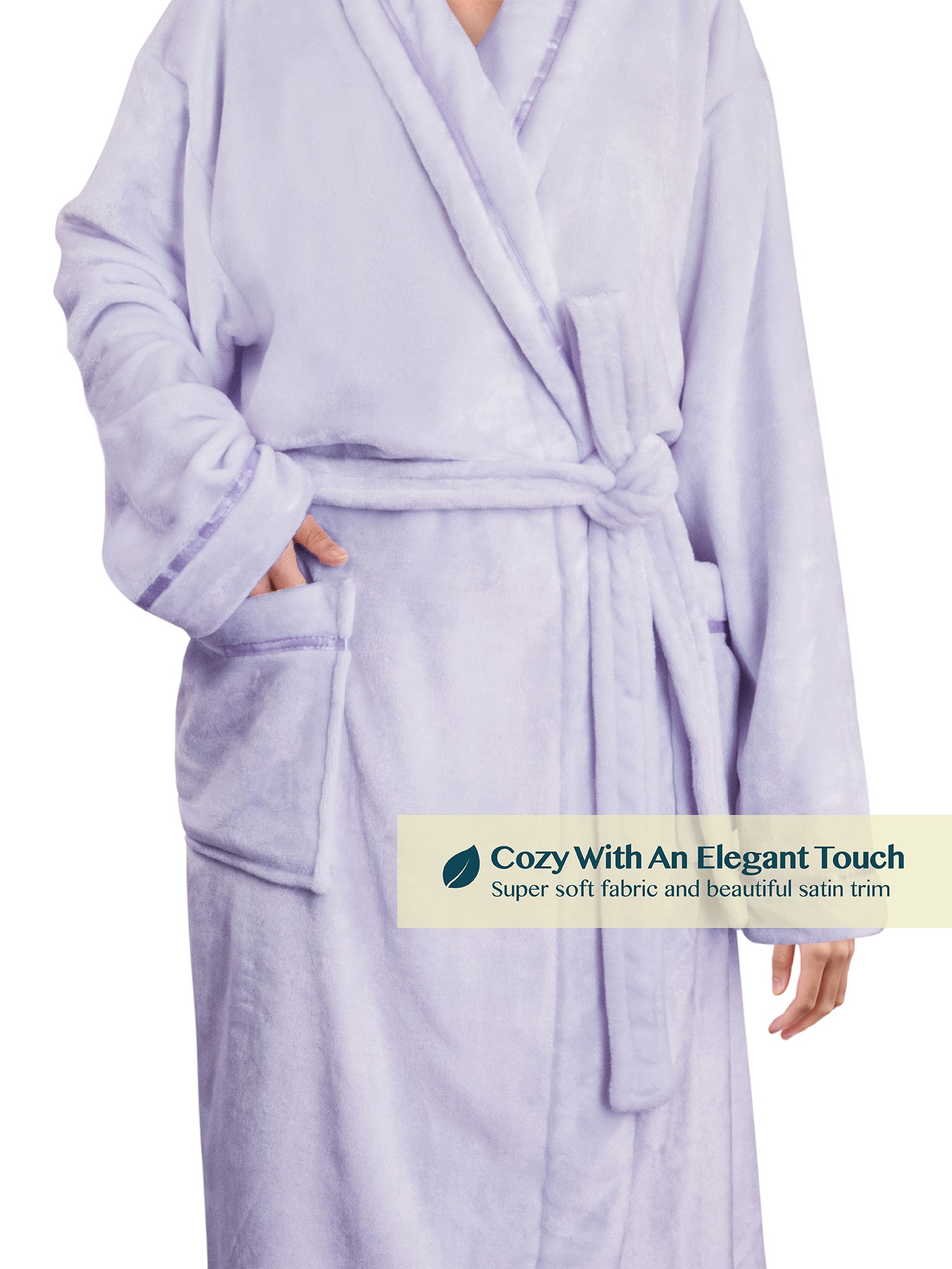 Women's Satin Trim Fleece Robe