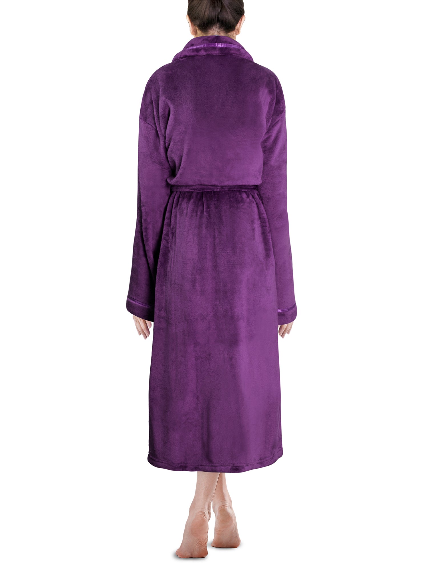 Women's Satin Trim Fleece Robe