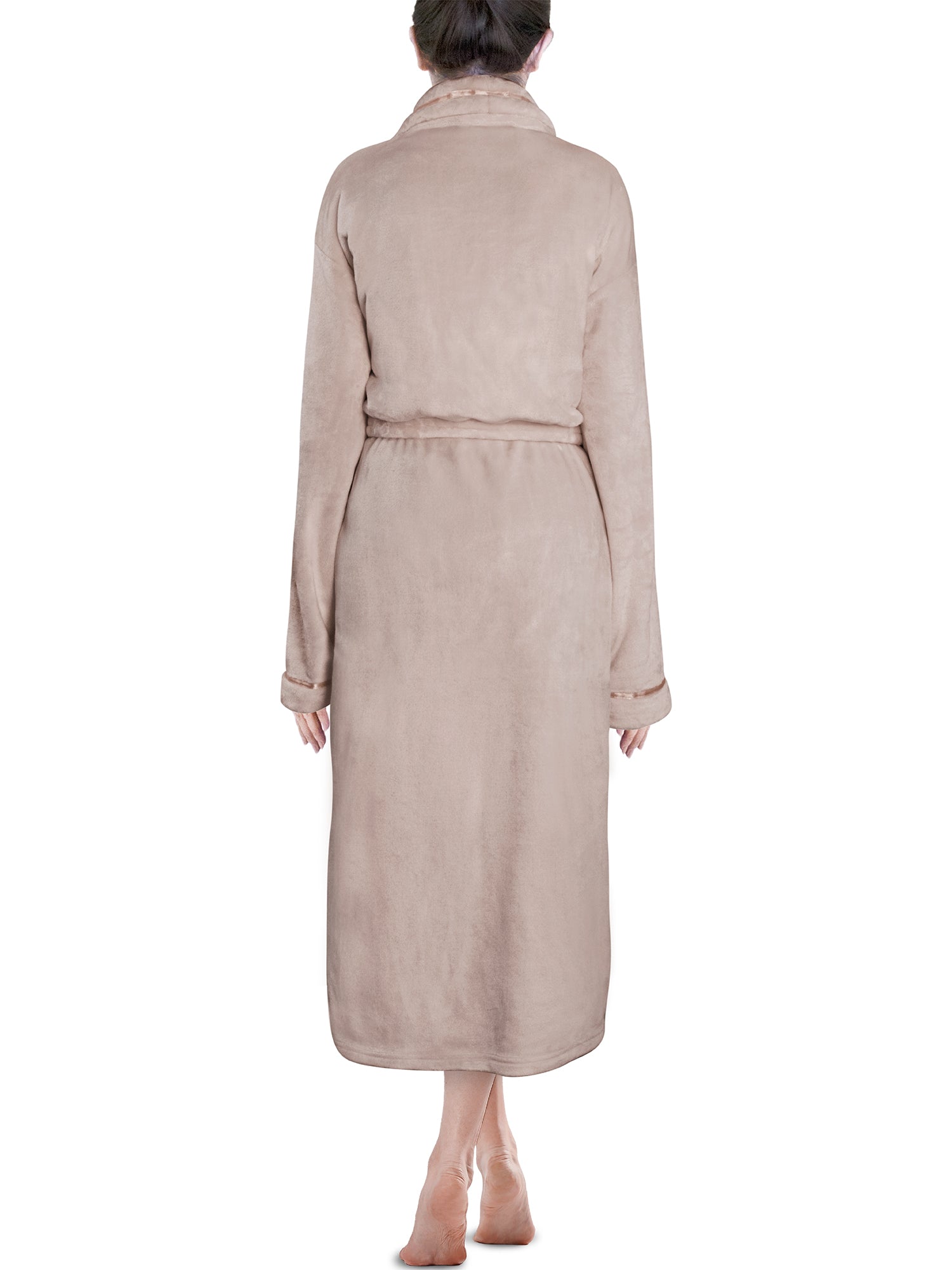 Women's Satin Trim Fleece Robe