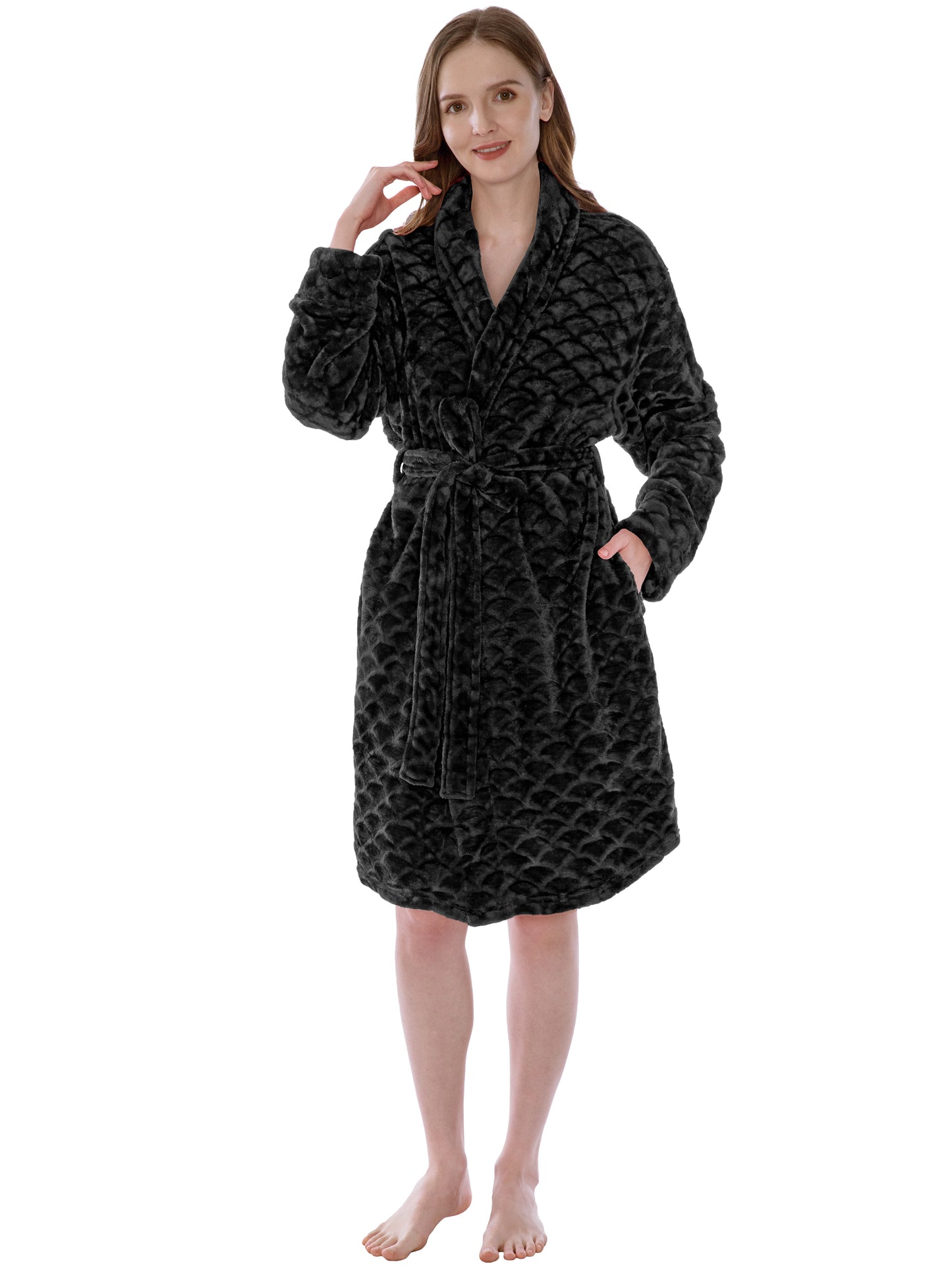 Women's Scallop Pattern Short Robe