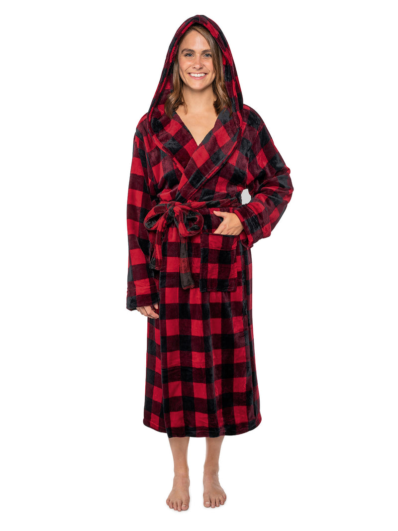 Women's Checkered Robe with Hood – PAVILIA