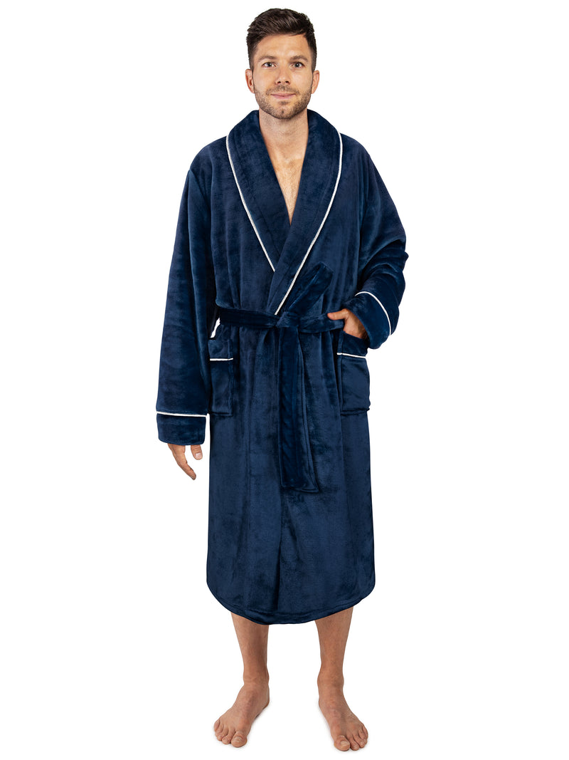 Men's Piping Fleece Robe