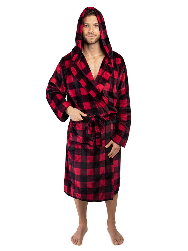 Men's Checkered Robe with Hood