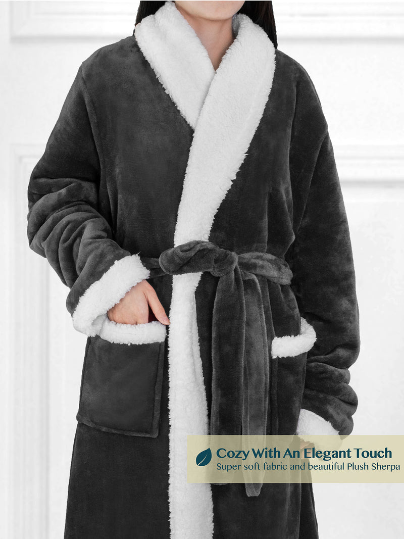 Women's Premium Sherpa Fleece Robe