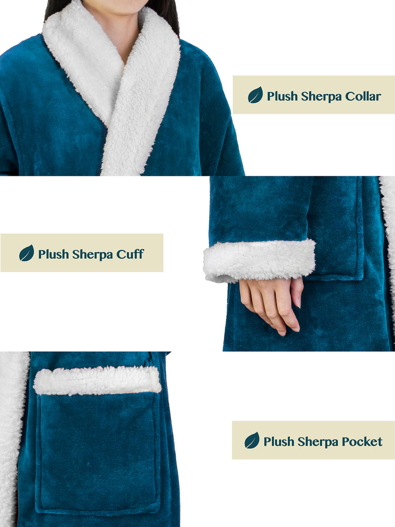 Women's Premium Sherpa Fleece Robe