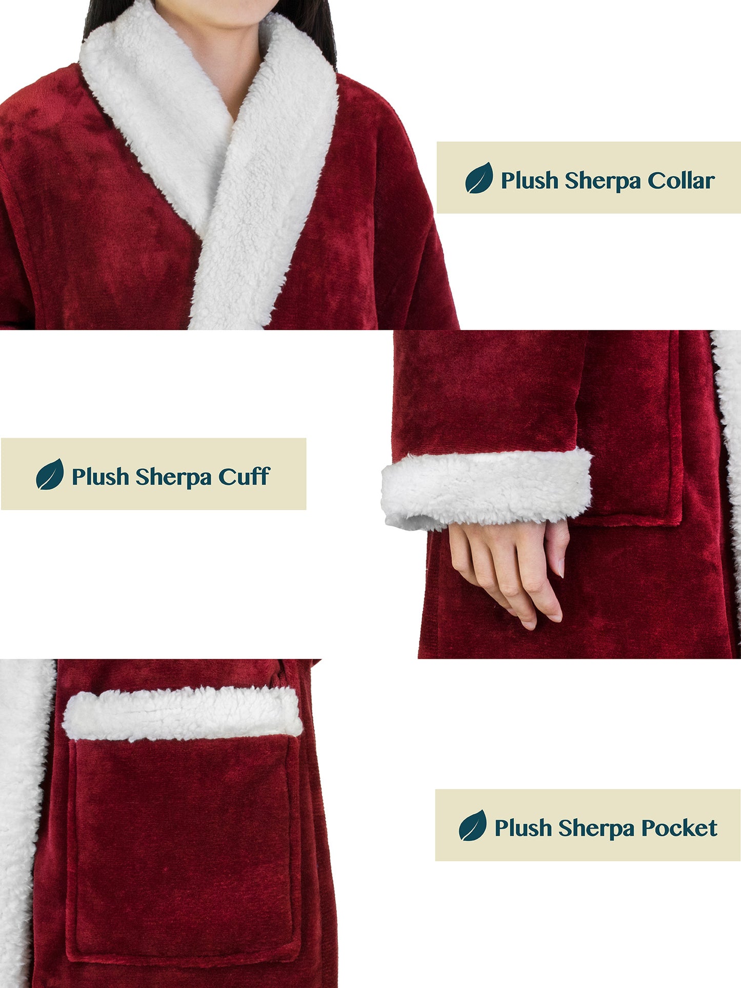 Women's Premium Sherpa Fleece Robe
