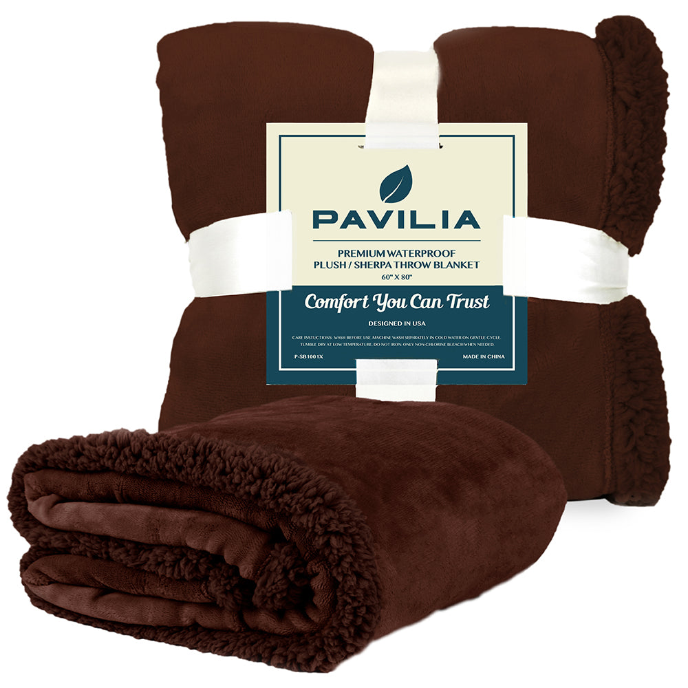 Waterproof Sherpa Throw Blanket