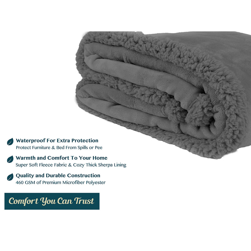 Waterproof Sherpa Throw Blanket