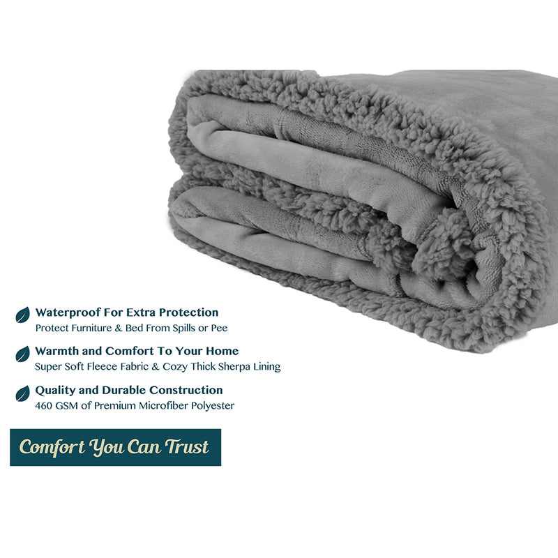Waterproof Sherpa Throw Blanket
