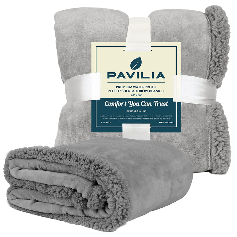 Waterproof Sherpa Throw Blanket