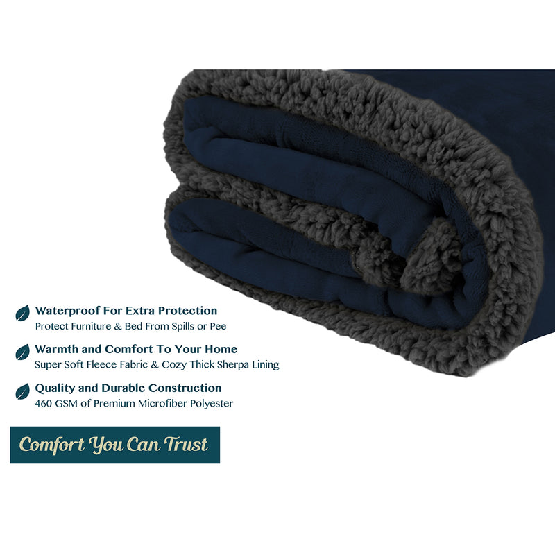 Waterproof Sherpa Throw Blanket