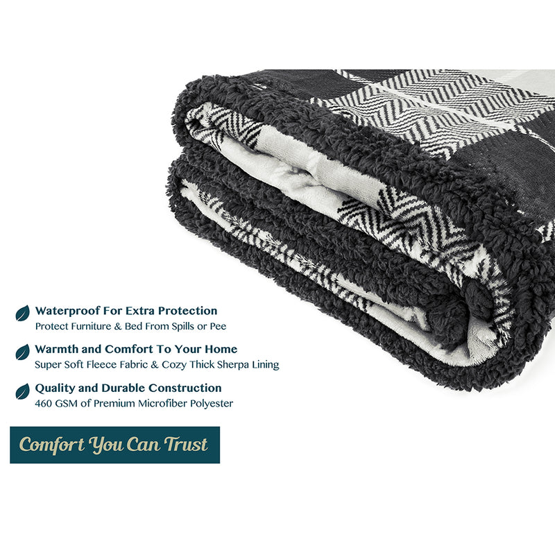 Waterproof Sherpa Throw Blanket