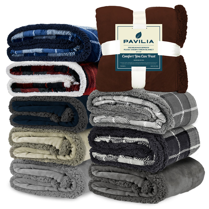 Waterproof Sherpa Throw Blanket
