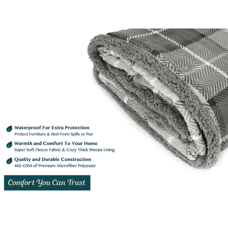 Waterproof Sherpa Throw Blanket