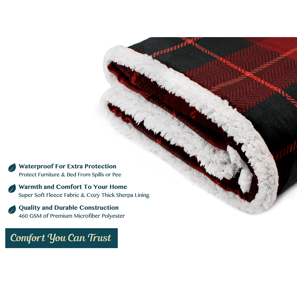 Waterproof Sherpa Throw Blanket