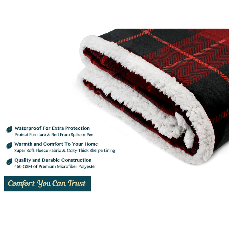 Waterproof Sherpa Throw Blanket