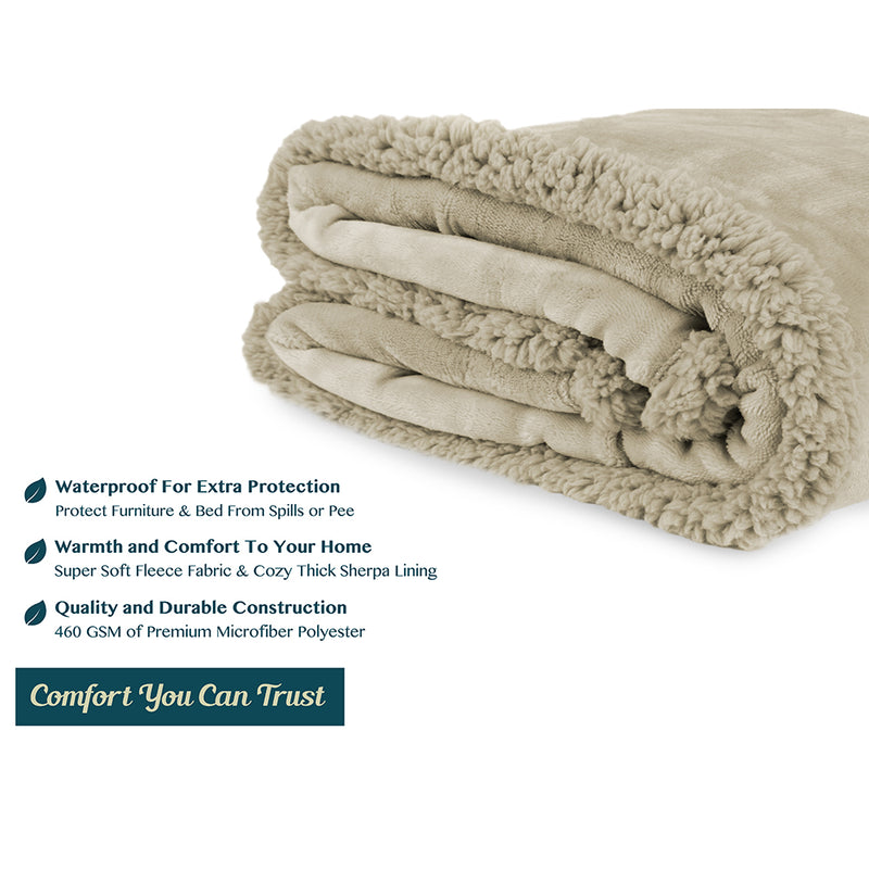Waterproof Sherpa Throw Blanket