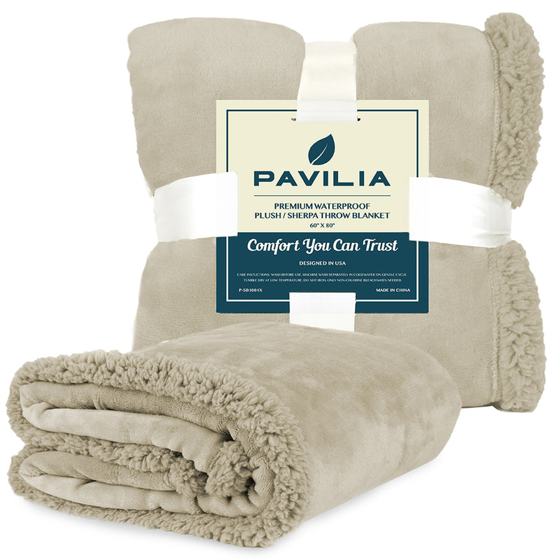 Waterproof Sherpa Throw Blanket