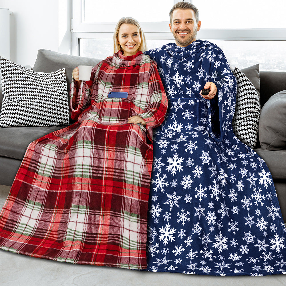 Blanket with Sleeves - Patch Pocket