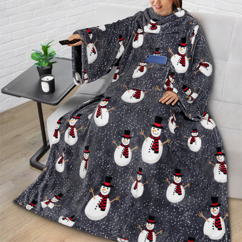 Blanket with Sleeves - Patch Pocket