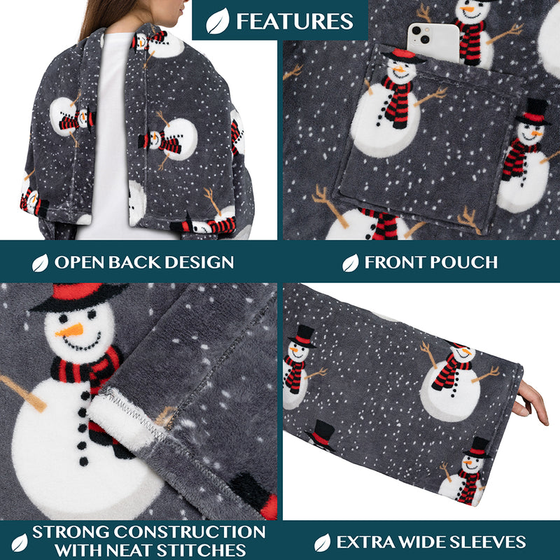 Blanket with Sleeves - Patch Pocket