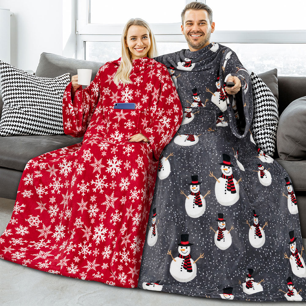 Blanket with Sleeves - Patch Pocket