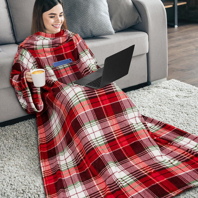 Blanket with Sleeves - Patch Pocket