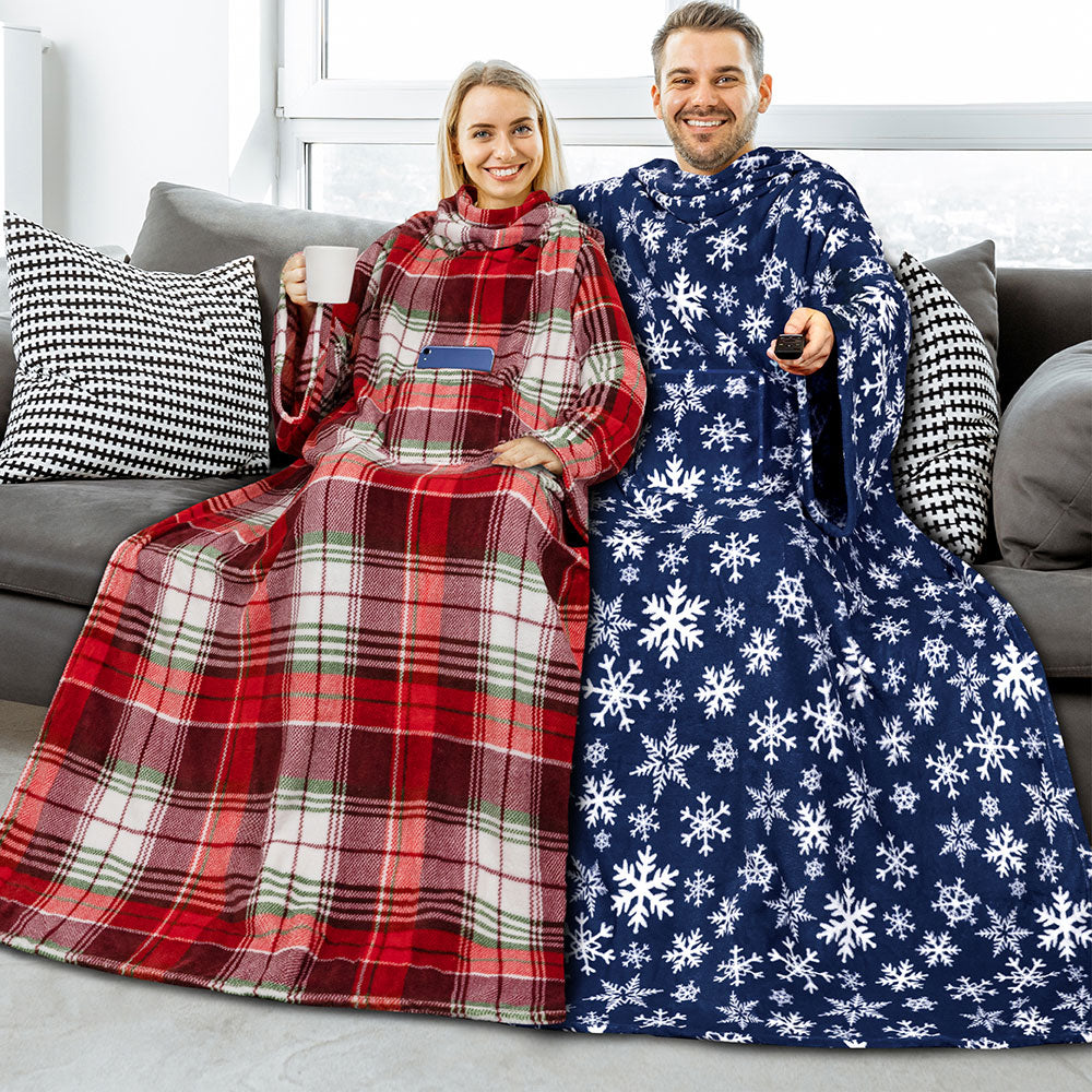 Blanket with Sleeves - Patch Pocket