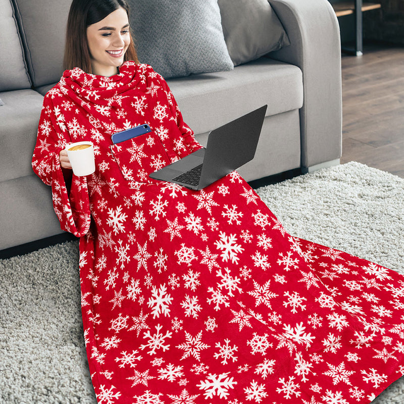 Blanket with Sleeves - Patch Pocket