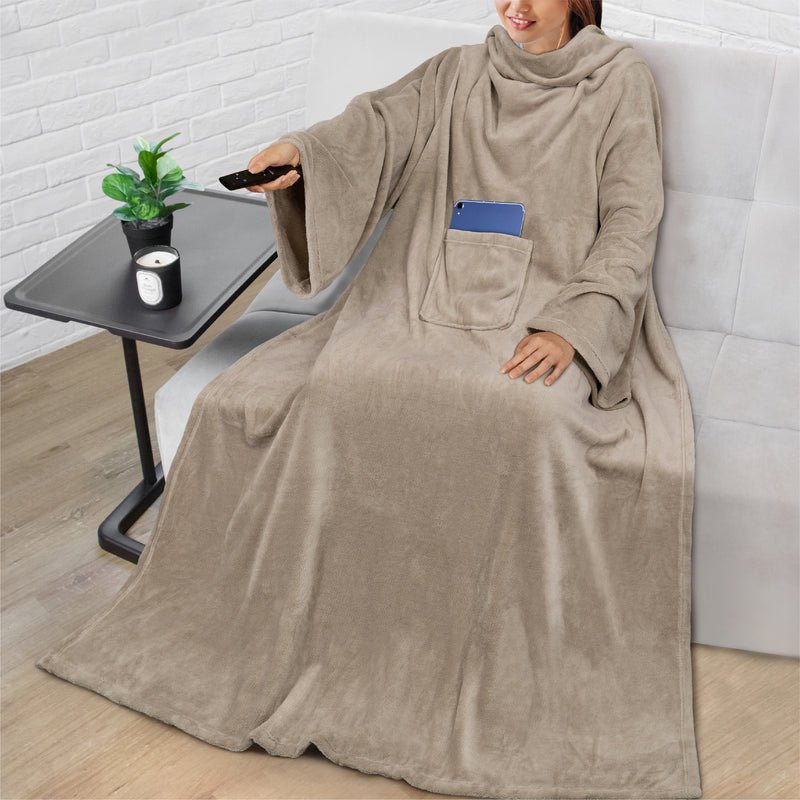Blanket with Sleeves - Patch Pocket